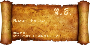 Mazur Borisz névjegykártya